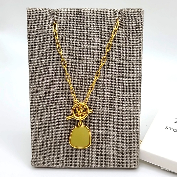 Madewell Gold and Green Pendant Necklace - Picture 2 of 6
